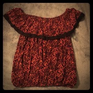 Bohemian Off Shoulder Ruffle Top